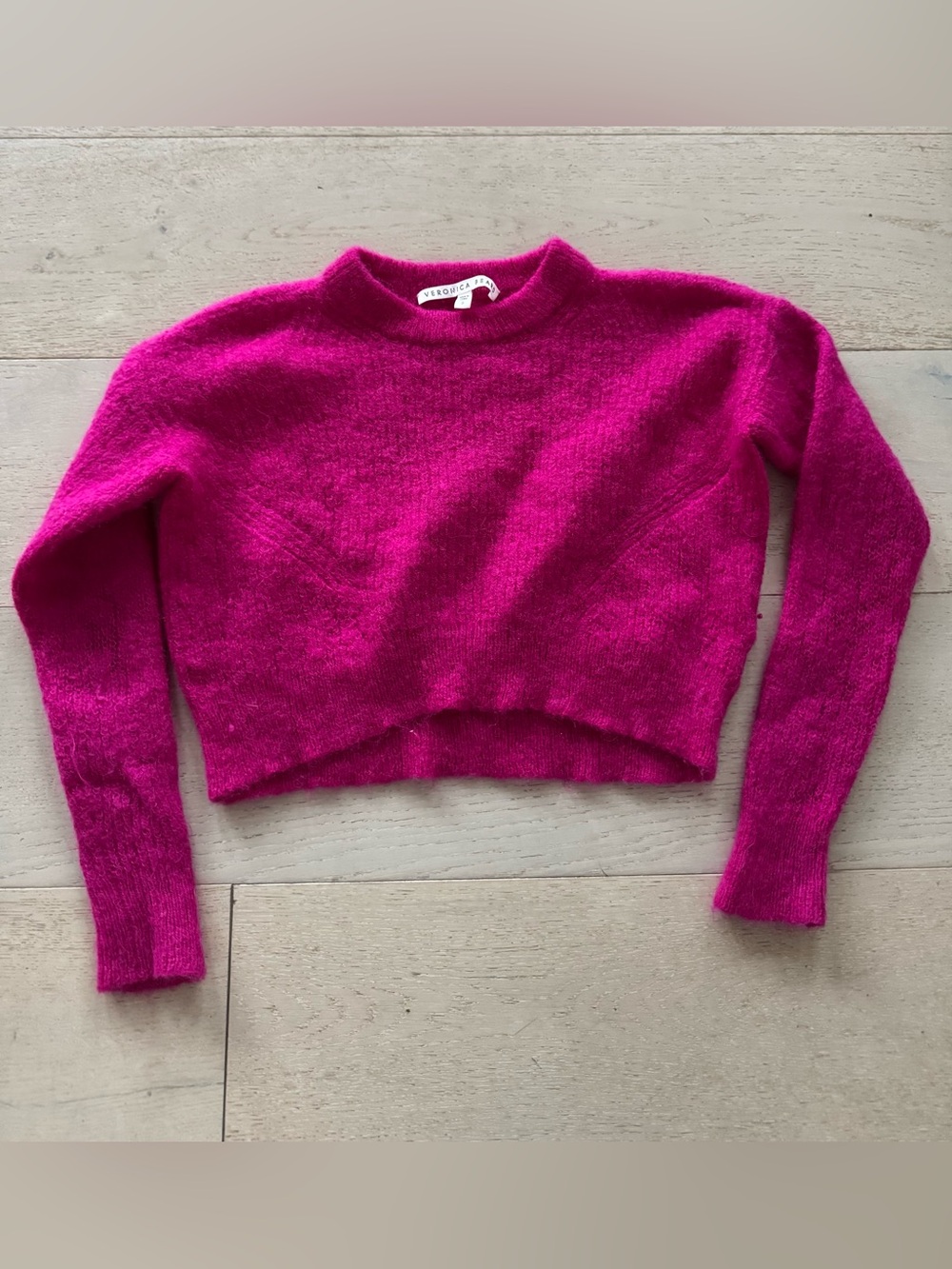 Veronica Beard Sweater Medium Crew Neck Mohair Alpaca Cropped S